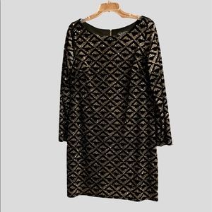 Jessica Howard Black and Gold Cocktail Dress Sz 18